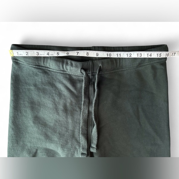 Frank & Eileen Catherine Crop Wide-Leg Cotton Sweatpants Dark Green - Medium - Picture 9 of 10